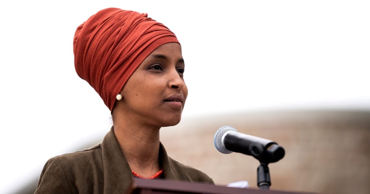 Minnesota Democratic Rep. Ilhan Omar speaks during a press conference on Aug. 5, 2020, in St. Paul, Minnesota.
