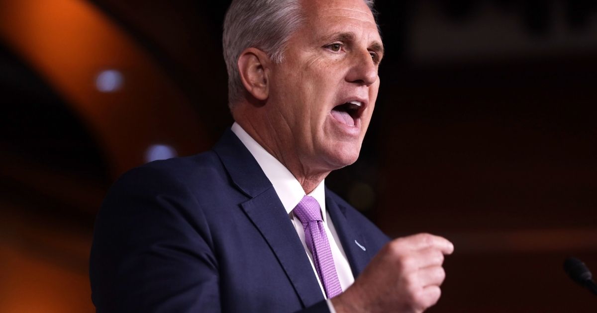 House Minority Leader Rep. Kevin McCarthy speaks during his weekly news conference Dec. 5, 2019, on Capitol Hill in Washington, D.C.