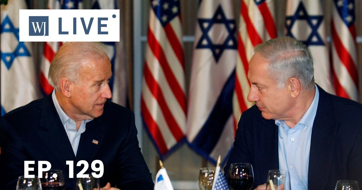 Then-Vice President Joe Biden, left, sits with then-Israeli Prime Minister Benjamin Netanyahu on March 9, 2010, in Jerusalem, Israel.