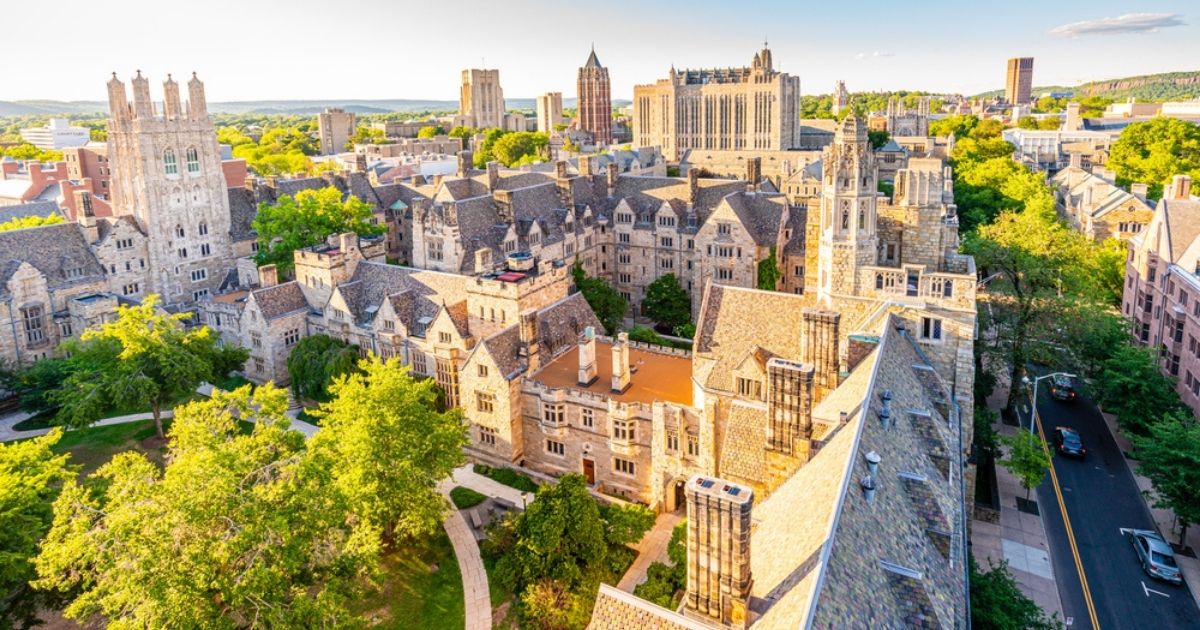 The campus of Yale University is seen from Harkness Tower on June 25, 2018.