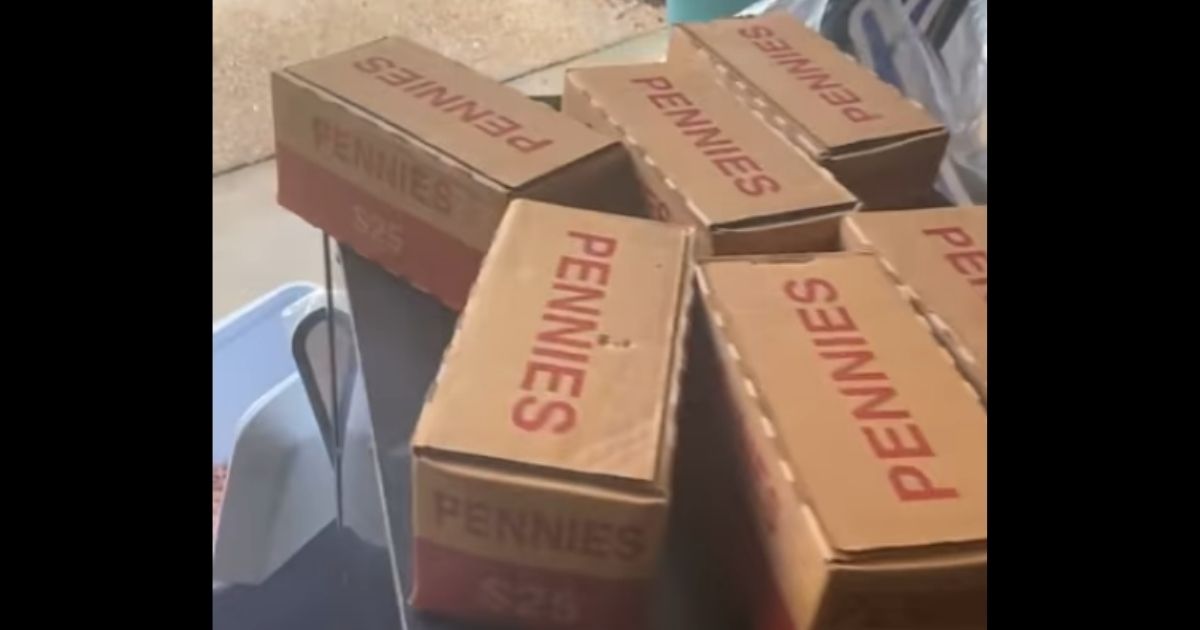 Boxes of pennies that were dropped off by an ex-husband who explained it was his last child support payment.