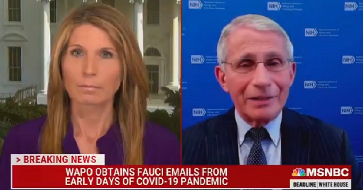 MSNBC's Nicolle Wallace interviews Dr. Anthony Fauci, directior of the National Institute of Allergy and Infectious Diseases, on Wednesday.