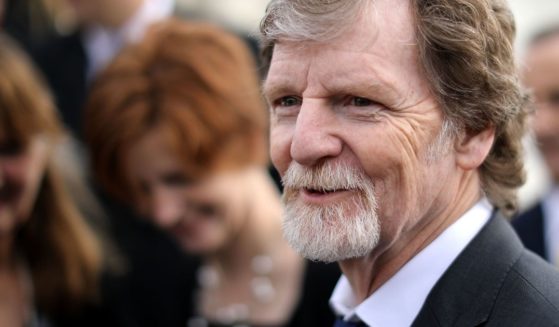 Conservative Christian baker Jack Phillips talks with journalists in front of the Supreme Court after the court heard the case Masterpiece Cakeshop v. Colorado Civil Rights Commission December 5, 2017 in Washington, DC. Siting his religious beliefs, Phillips refused to sell a gay couple a wedding cake for their same-sex ceremony in 2012, beginning a legal battle over freedom of speech and religion.