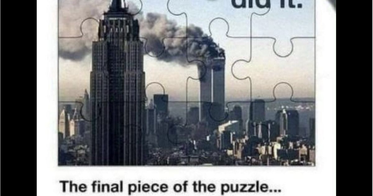 A jigsaw puzzle depicting a scene from the 9/11 attack.