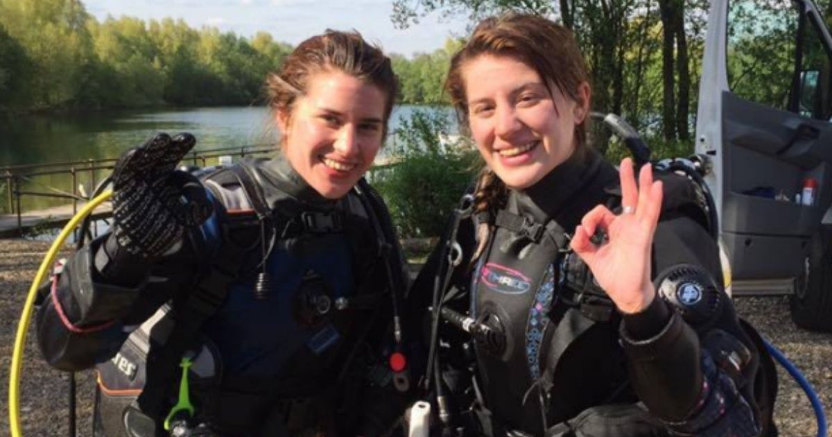Georgia Laurie, right, saved her sister recently when she was pulled underwater by a crocodile while the two were traveling in Mexico.