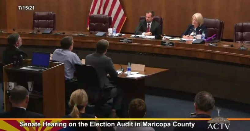 Republican Arizona state senators shared the findings of the Maricopa County presidential election audit during a hearing Thursday.