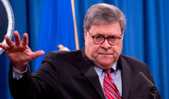 Then-U.S. Attorney General William Barr speaks during a news conference at the Department of Justice in Washington, D.C., on Dec. 21, 2020.