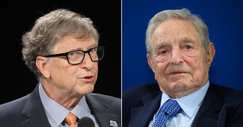 Bill Gates, left, and George Soros, right, have teamed up to purchase a company that produces rapid COVID-19 tests.