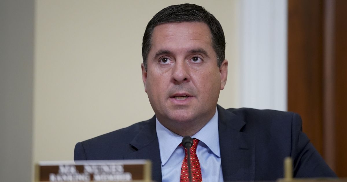 Ranking member Republican Rep. Devin Nunes of California speaks during a hearing on April 15, 2021, in Washington, D.C.