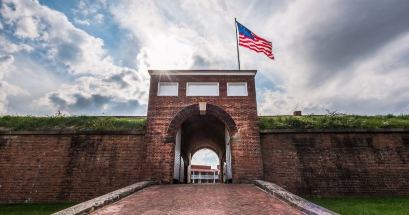 Fort McHenry is pictured in Baltimore, Maryland.