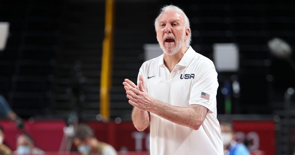 Gregg Popovich is seen during a basketball game between the United States and France at the Tokyo Olympic Games on Sunday in Saitama, Japan.