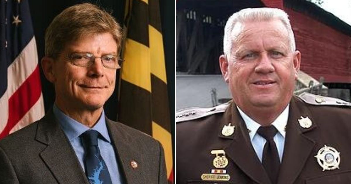 Frederick County, Maryland, Sheriff Chuck Jenkins, right, denounced the actions of Democratic County Councilman Kai Hagen, left.