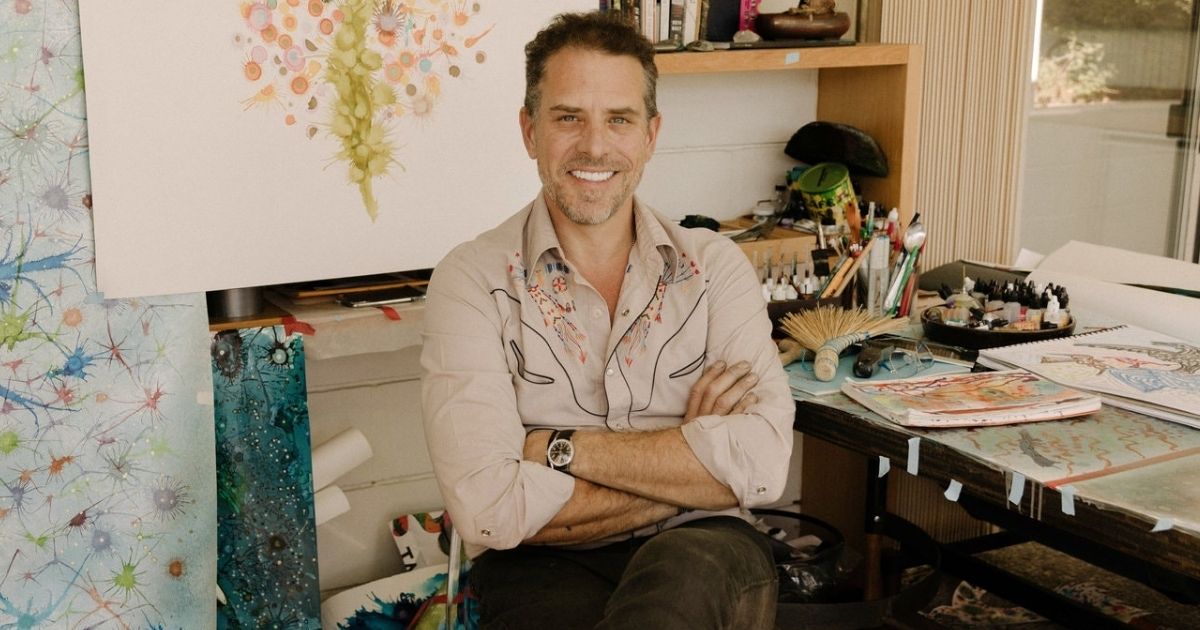 Hunter Biden is surrounded by his work in his Los Angeles art studio.
