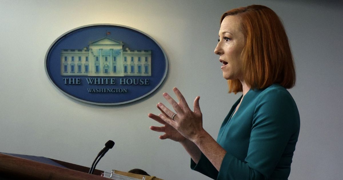 White House press secretary Jen Psaki speaks during a daily briefing at the White House in Washington on Tuesday.