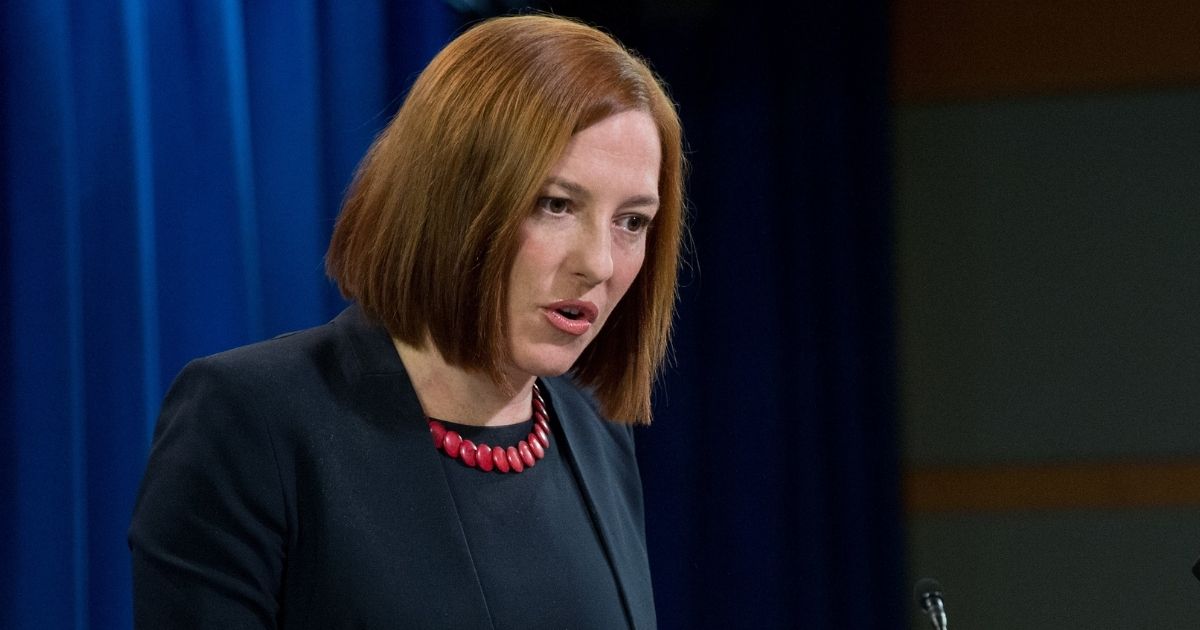 Then-U.S. State Department spokeswoman Jen Psaki speaks at the daily briefing at the State Department in Washington, D.C., on March 10, 2014.