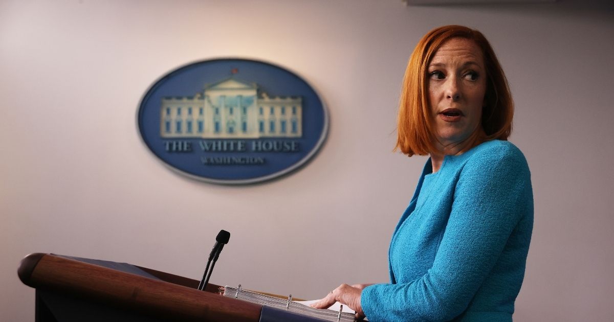 White House Press Secretary Jen Psaki talks to reporters during the daily news conference in the Brady Press Briefing Room at the White House on Thursday in Washington, D.C.