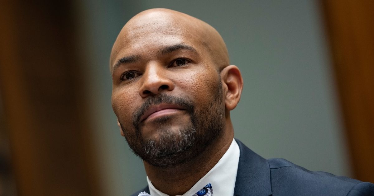 Surgeon General Dr. Jerome Adams testifies during a Select Subcommittee on the Coronavirus Crisis hearing about how to counter vaccine hesitancy, on Capitol Hill July 1 in Washington, D.C.