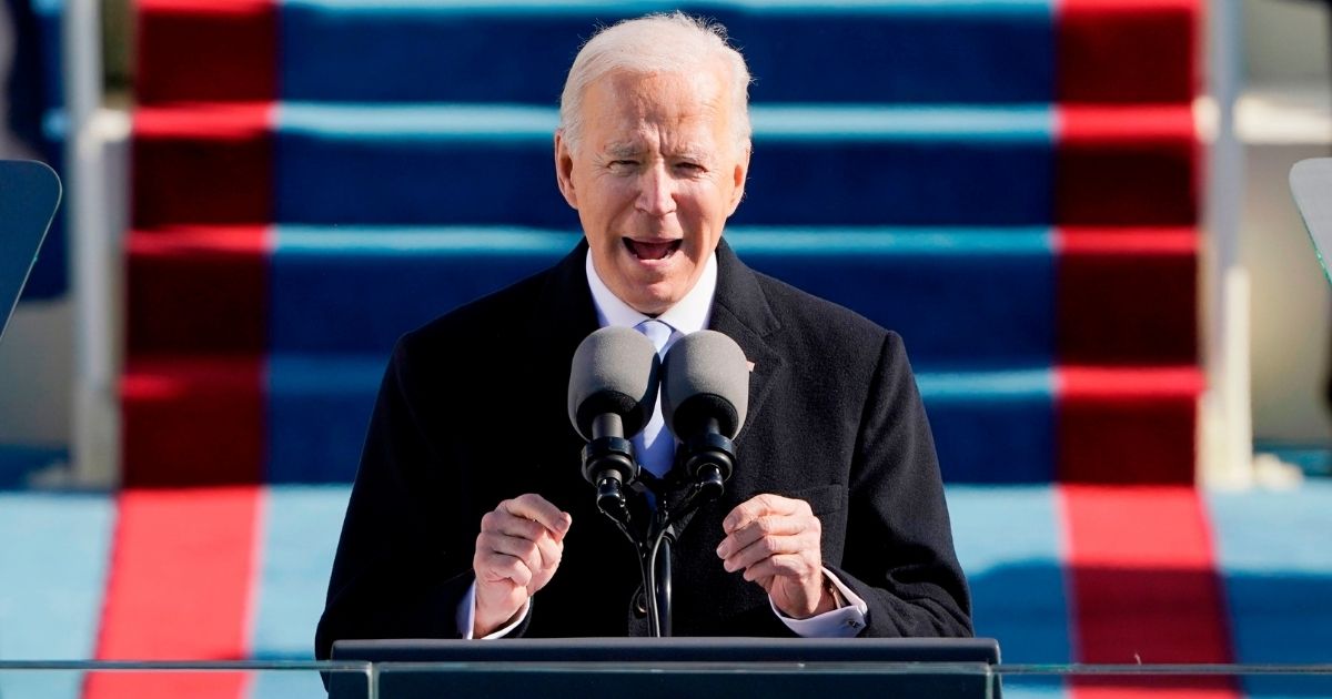 Joe Biden speaks after being sworn in as the 46th president of the United States during his inauguration at the Capitol in Washington on Jan. 20.