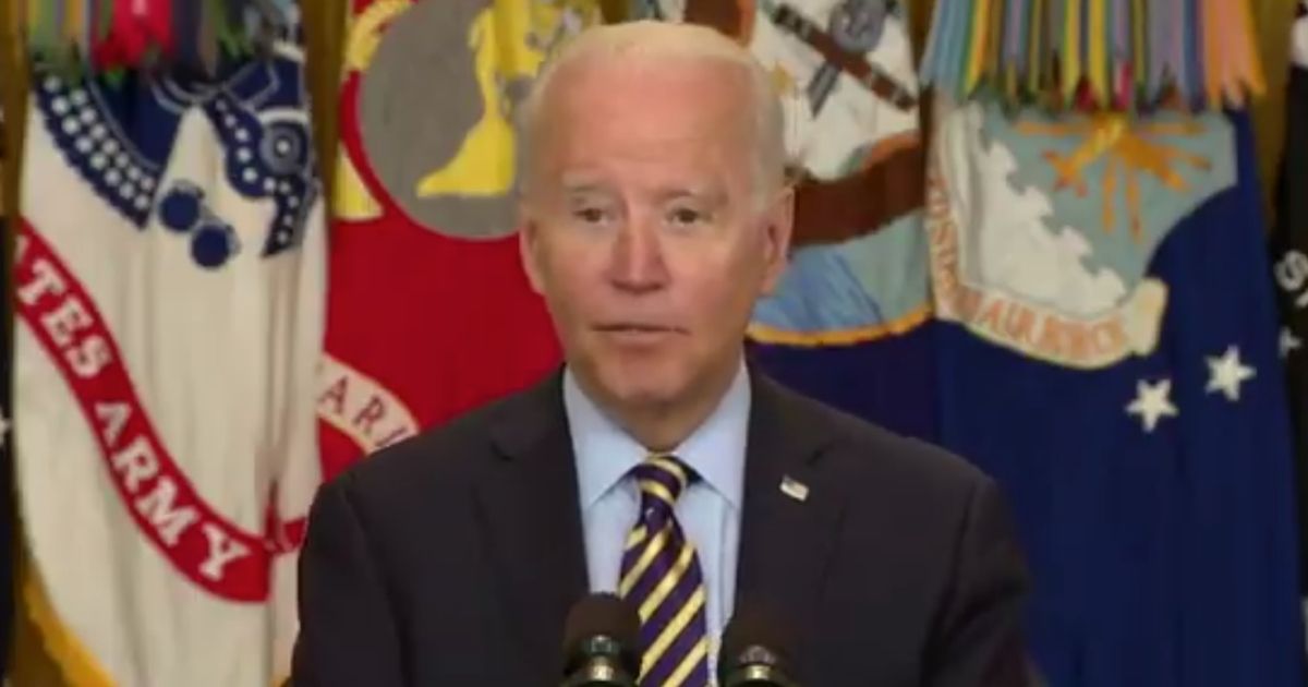 President Joe Biden hesitates as he explains why the U.S. entered Afghanistan.