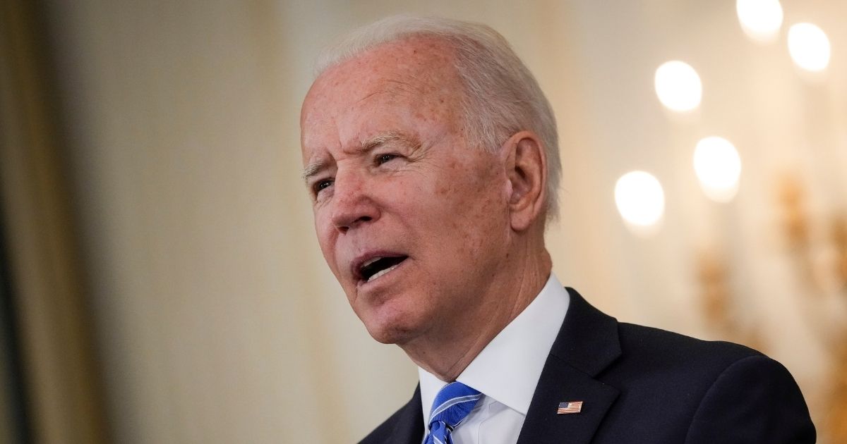 President Joe Biden speaks about the nation's economic recovery amid the COVID-19 pandemic in the State Dining Room of the White House on Monday in Washington, D.C.