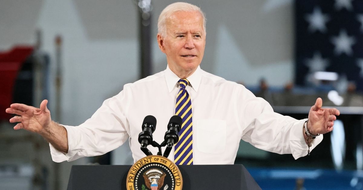 President Joe Biden speaks at Mack Truck Lehigh Valley Operations on Wednesday in Macungie, Pennsylvania.