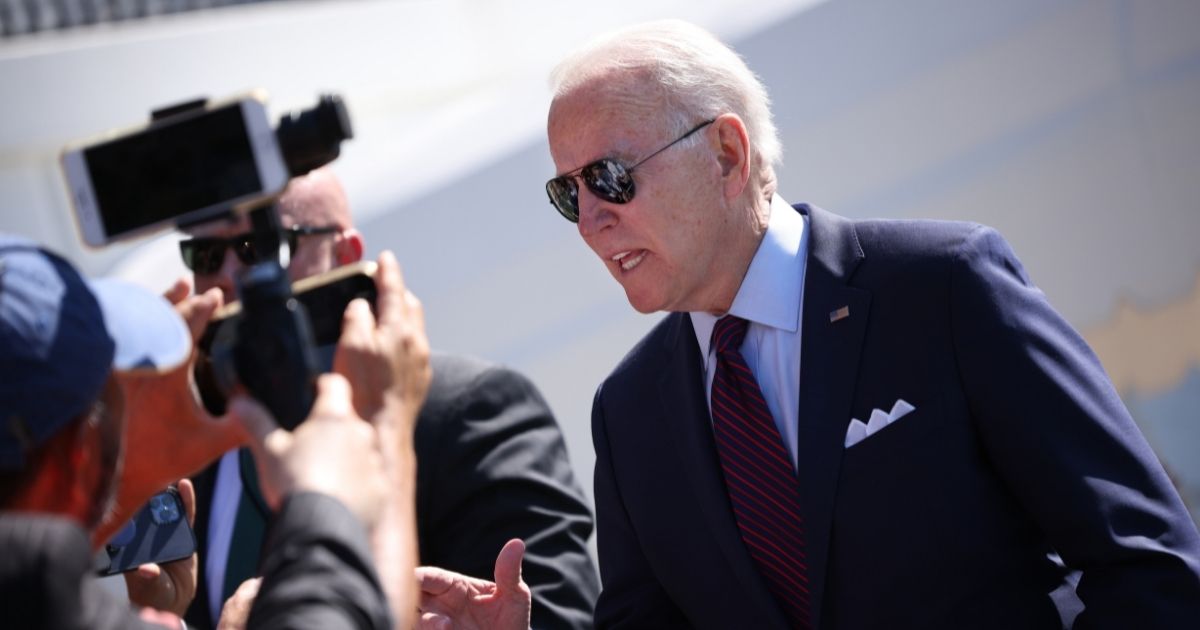 President Joe Biden talks with reporters while departing the White House on June 29, 2021, in Washington, D.C.
