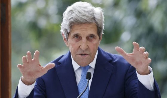 Special Envoy for Climate John Kerry gives a speech at the Royal Botanic Gardens in southwest London on July 20, 2021.