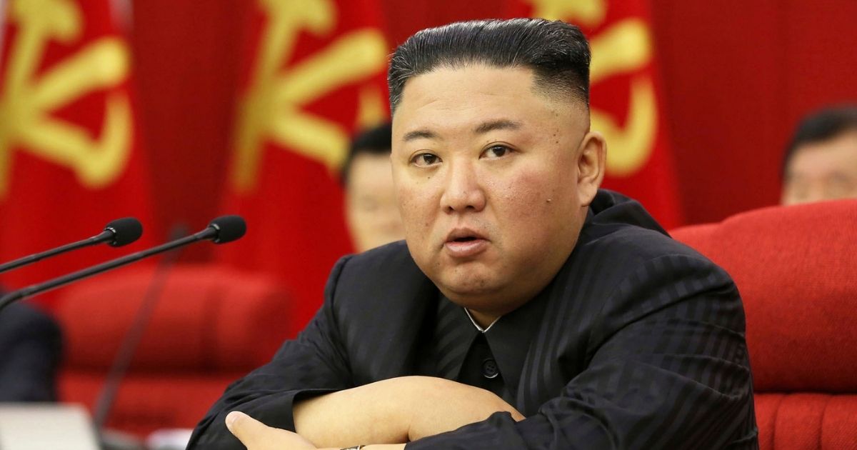 North Korean leader Kim Jong Un speaks during a Workers' Party meeting in Pyongyang, North Korea, on June 18, 2021.