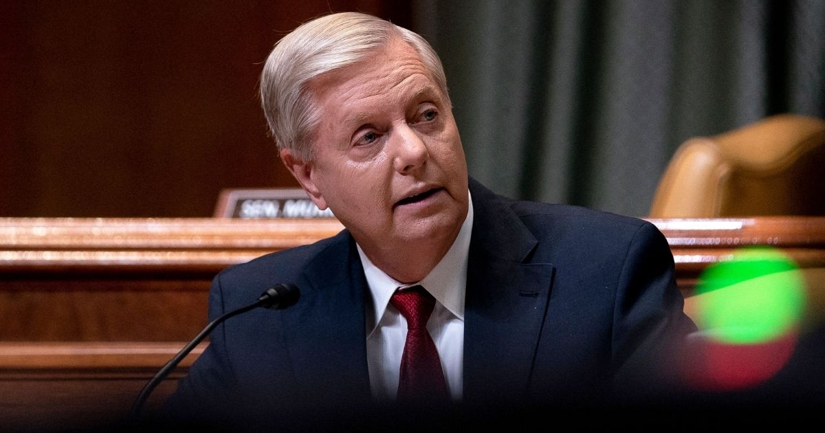 South Carolina Republican Sen. Lindsey Graham speaks during a hearing of the Senate Appropriations subcommittee on commerce, justice, science, and related agencies at the Dirksen Senate Office Building in Washington on June 9.