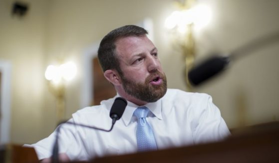 Rep. Markwayne Mullin speaks during a House Intelligence Committee hearing on April 15, 2021, in Washington, D.C.