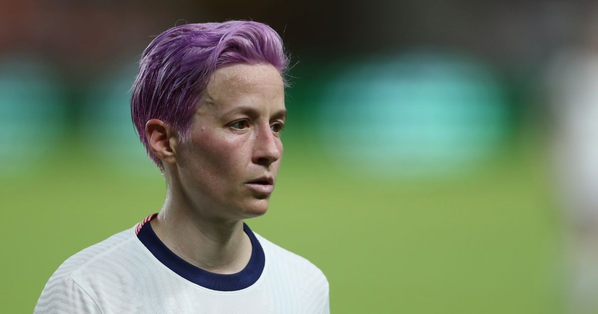 Megan Rapinoe of the United States looks on during the Summer Series game between United States and Portugal at BBVA Stadium on June 10, 2021, in Houston.