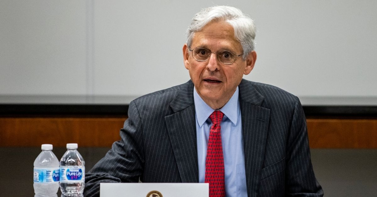 Attorney General Merrick Garland meets with law enforcement leaders on July 23, 2021, in Chicago.