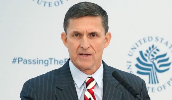Then-incoming White House National Security Advisor Gen. Michael Flynn speaks at the 2017 Passing the Baton conference at the United States Institute of Peace on Jan. 10, 2017, in Washington, D.C.