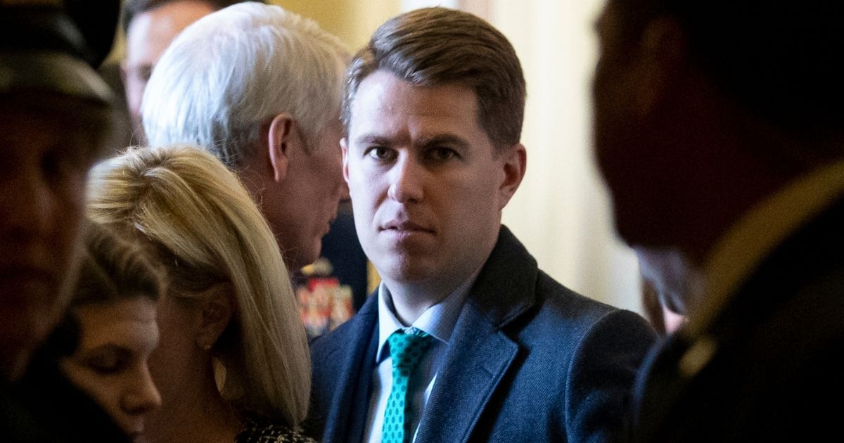 Miles Taylor, then-chief of staff to Homeland Security Secretary Kirstjen Nielsen, leaves the Republican Caucus luncheon on Capitol Hill in Washington on March 5, 2019.