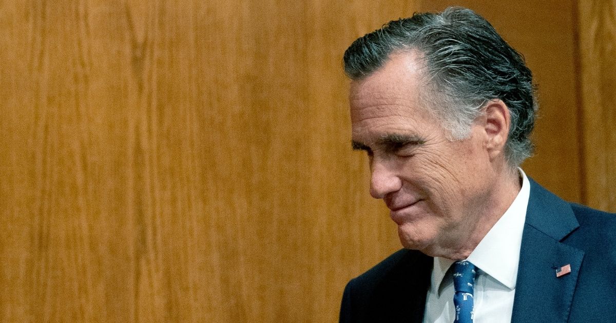Utah GOP Sen. Mitt Romney arrives for a Senate Health, Education, Labor, and Pensions Committee hearing last week on Capitol Hill in Washington.