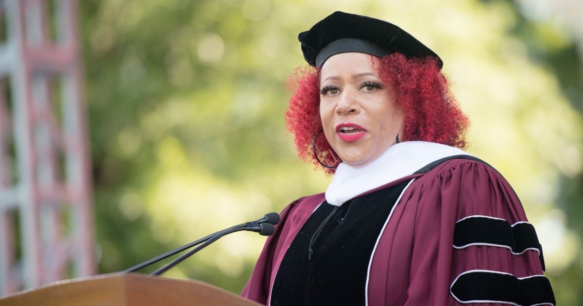 Author Nikole Hannah-Jones speaks on stage during the 137th Commencement at Morehouse College on May 16 in Atlanta.