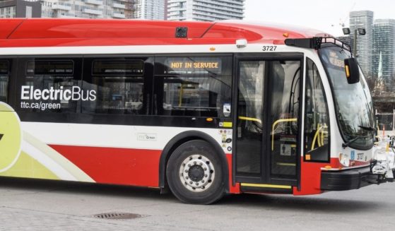 A Proterra electric bus is pictured in Toronto.