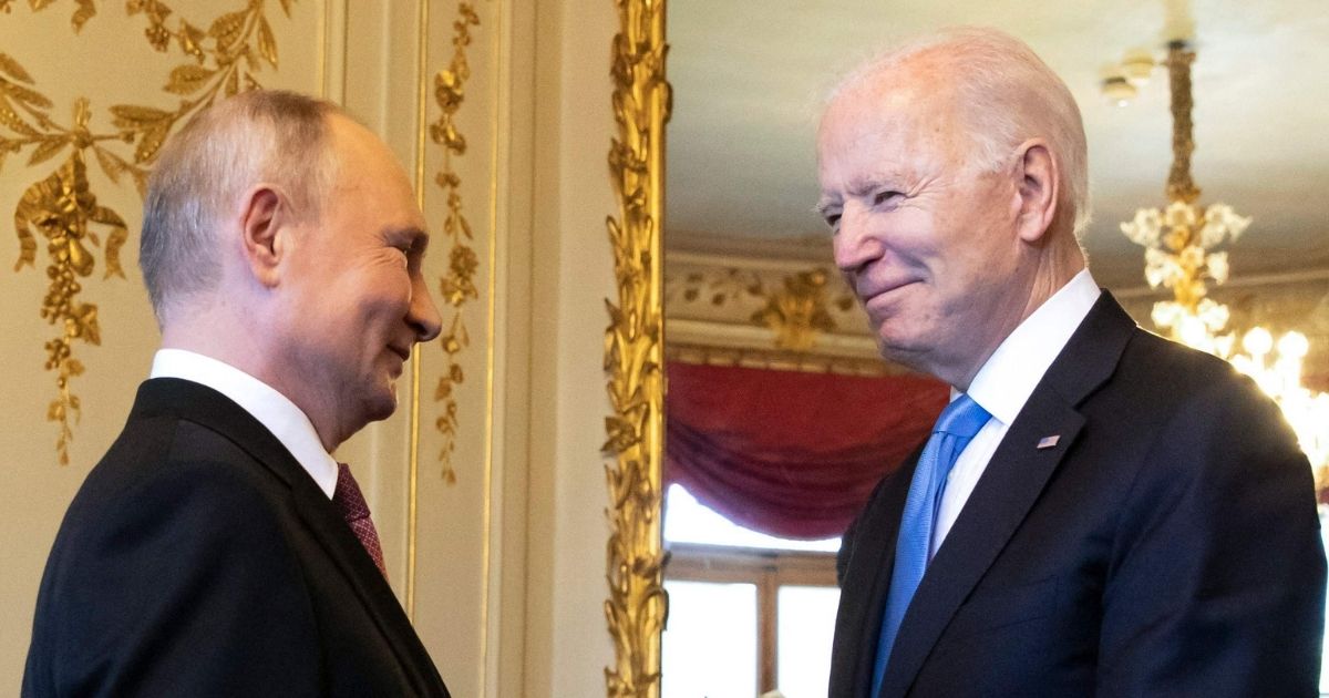 President Joe Biden, right, meets face to face with Russian President Vladimir Putin at the Villa La Grange in Geneva on June 16.