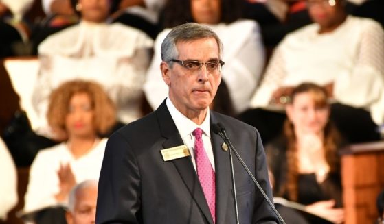 Brad Raffensperger, Georgia Secretary of State, speaks onstage during the 2020 Martin Luther King, Jr. Commemorative Service at Ebenezer Baptist Church on Jan. 20, 2020 in Atlanta, Georgia.