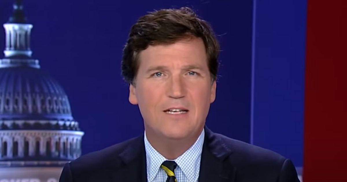 Fox News host Tucker Carlson speaks during his show, "Tucker Carlson Tonight."
