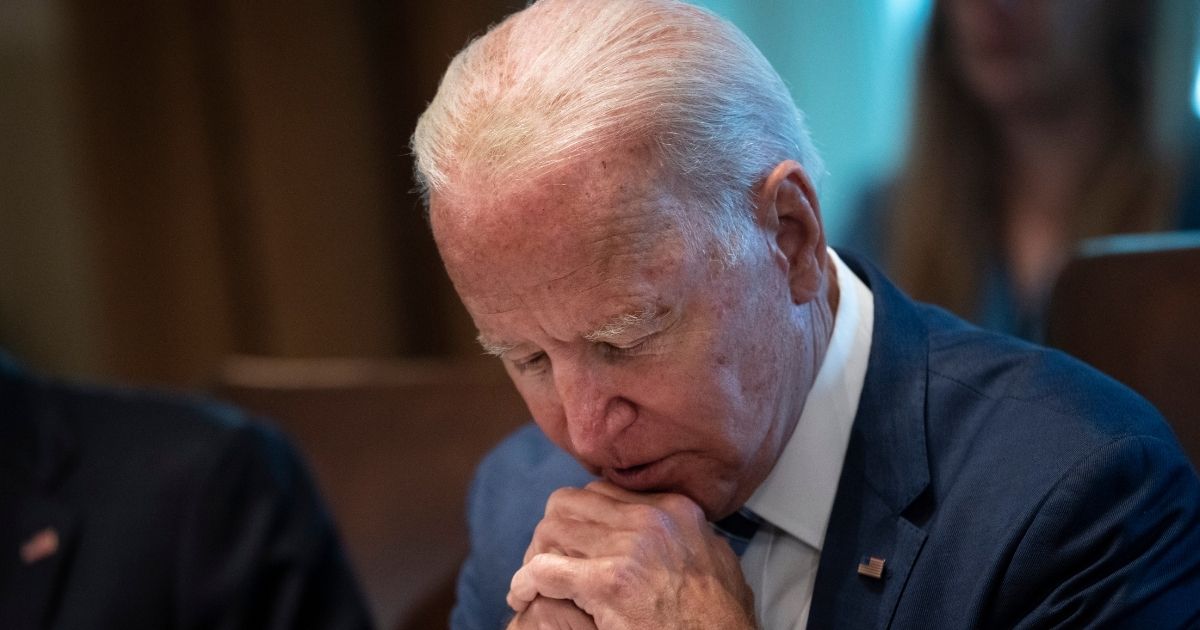 President Joe Biden is seen in the Cabinet Room of the White House on Monday in Washington, D.C.