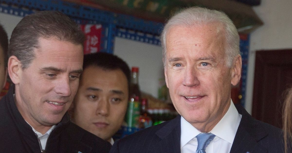 Then-Vice President Joe Biden is pictured in a file photo from 2015 with son Hunter on a trip to China.