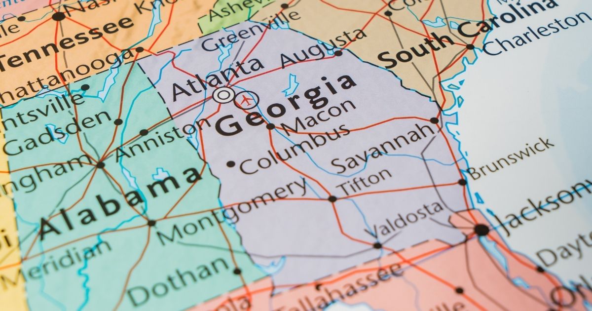 Map showing state of Georgia.