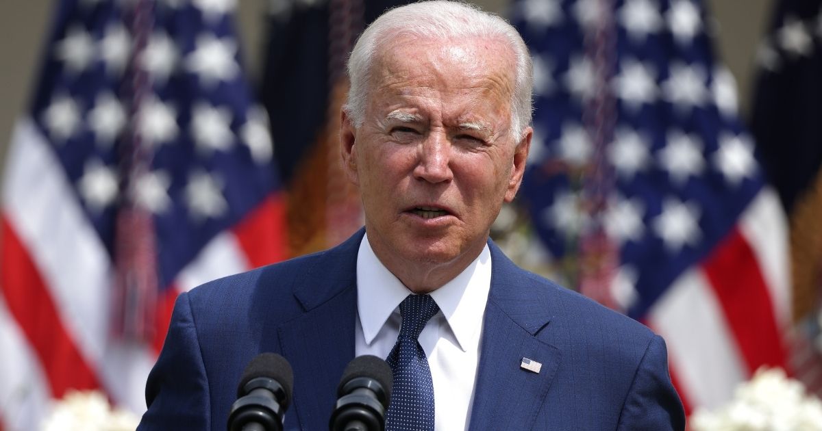 President Joe Biden, pictured speaking in the White House Rose Garden on Monday.