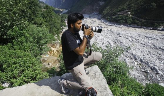 Reuters photographer Danish Siddiqui covers the monsoon floods and landslides in the upper reaches of Govindghat, India, on June 22, 2013.