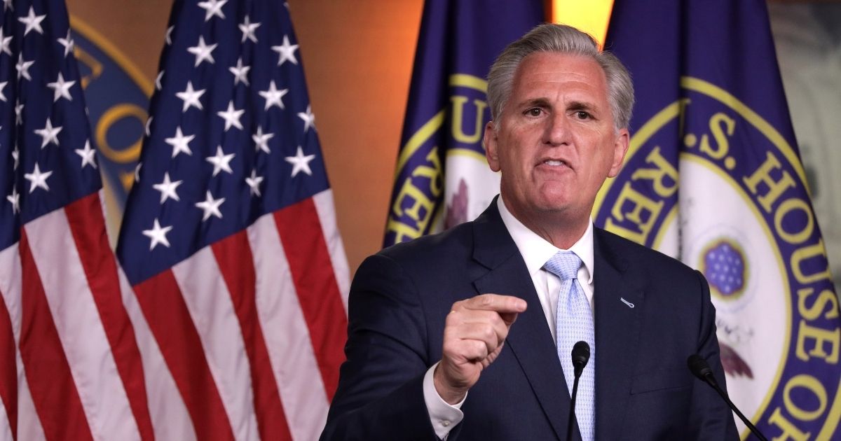 House Minority Leader Rep. Kevin McCarthy speaks during his weekly news conference June 25, 2020, on Capitol Hill in Washington, D.C.