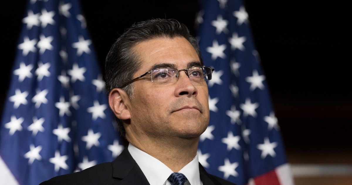 Then-Democratic Rep. Xavier Becerra listens during a news conference at the Capitol in Washington on May 11, 2016.