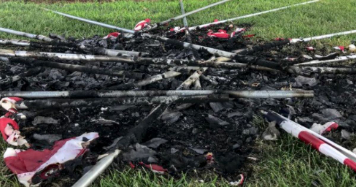 Burned flags from July 4 in Greenville, South Carolina.