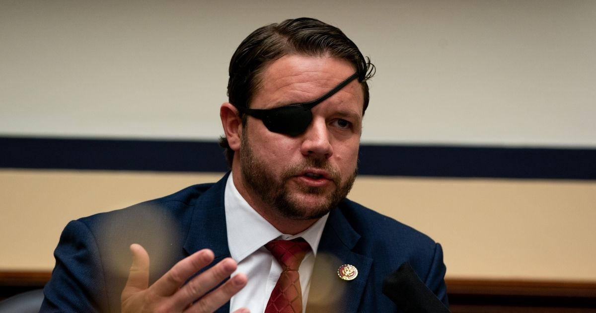 Texas Republican Rep. Dan Crenshaw speaks during a hearing before the House Committee on Homeland Security on Capitol Hill on July 22, 2020, in Washington, D.C.