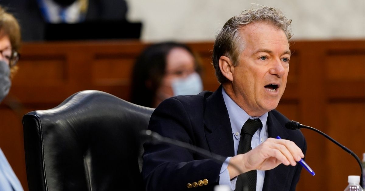 Sen. Rand Paul speaks during a Senate Health, Education, Labor and Pensions Committee hearing on the federal coronavirus response on Capitol Hill on March 18, in Washington, D.C.